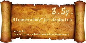Blemenschütz Szabolcs névjegykártya